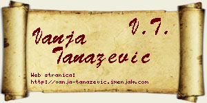 Vanja Tanazević vizit kartica